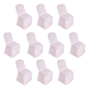 10 Pack Polyester Banquet Chair Covers Blush - Reusable Stain-Resistant Slipcovers