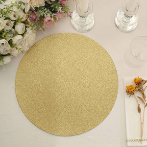 20-Pack Disposable Table Placemats 13" Gold Glitter - 210GSM Paper Placemats for Dazzling Events