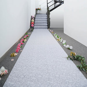 White Floral Lace Aisle Runner 36"x100ft