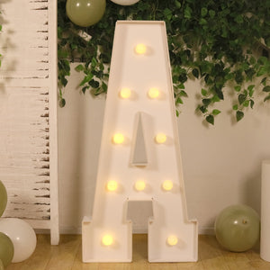 4ft Giant LED Marquee Letter "A", White Pre-Cut Foam Board with 10 Warm White Battery Operated LEDs, Glue Gun and Sticks