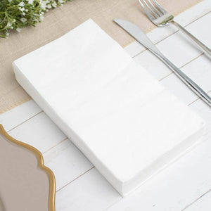 50-Pack Paper Napkins 2-Ply Soft White - Dinner Party Napkins for Wedding Receptions and Cocktails