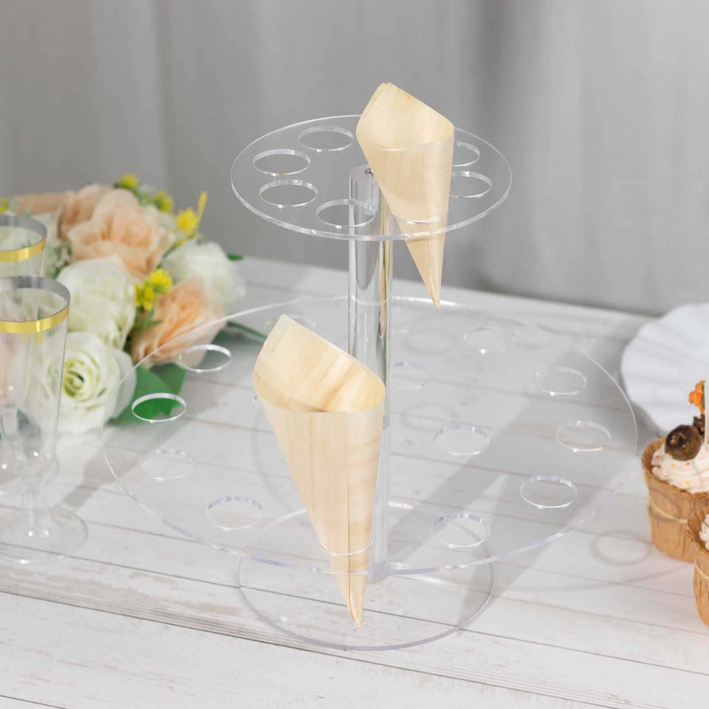 24 Slot Mini Ice Cream Cone Holder Retail Display Stand Acrylic