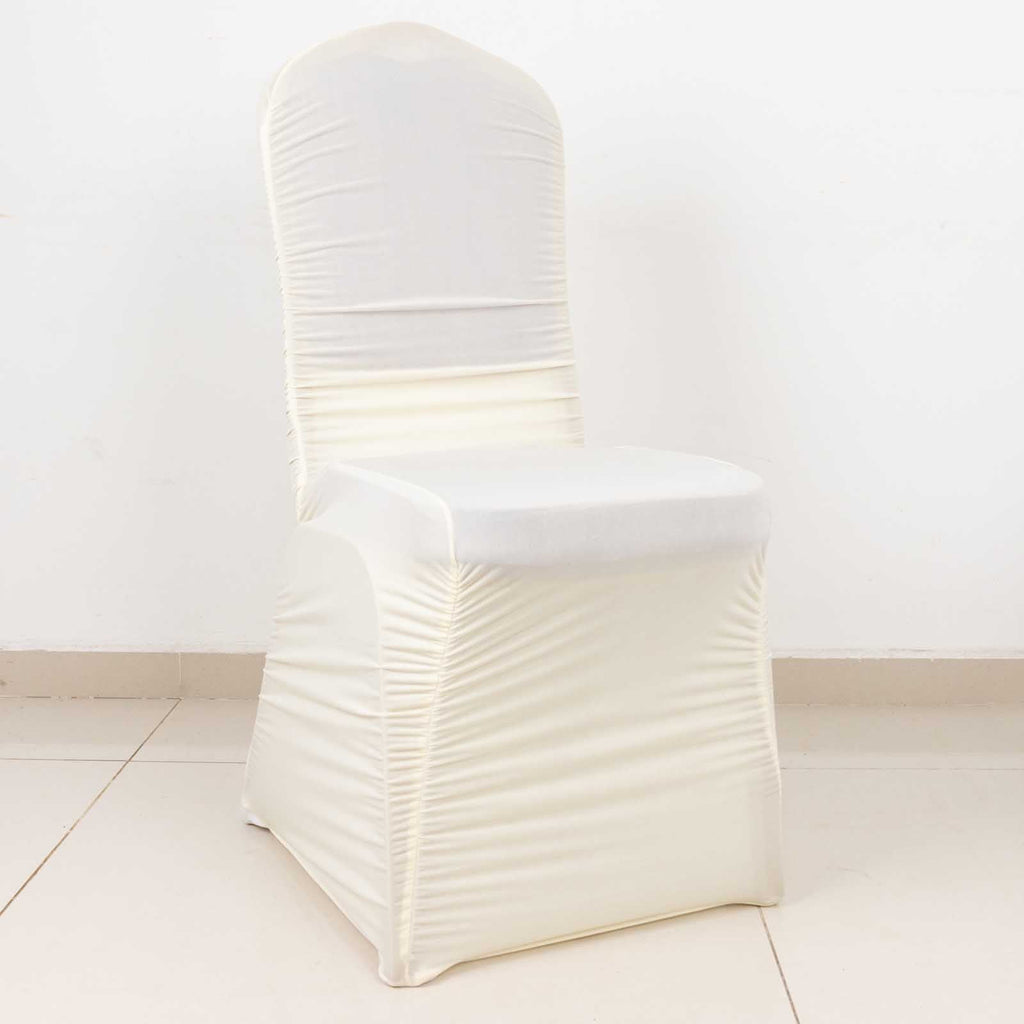 Ivory spandex chair online covers