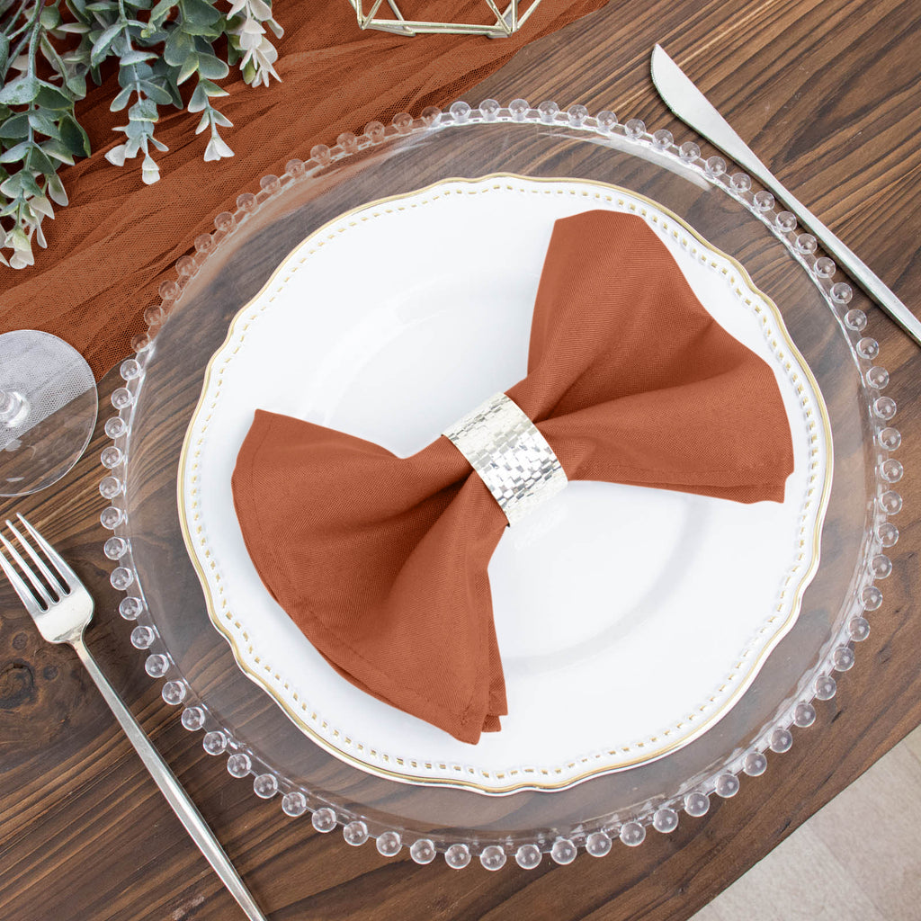 Terracotta Linen Cloth Napkins, Wedding, Dinner
