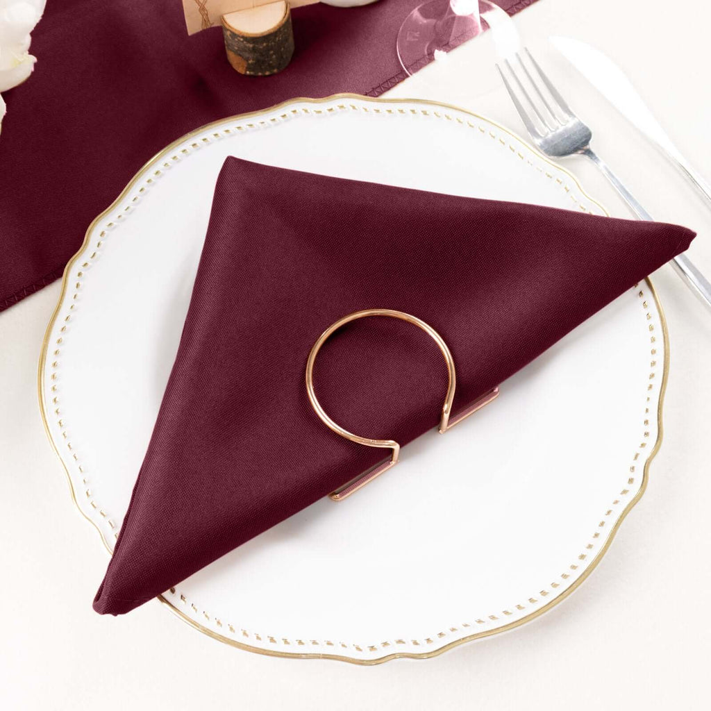 5 Pack 17x17 Burgundy Polyester Linen Napkins