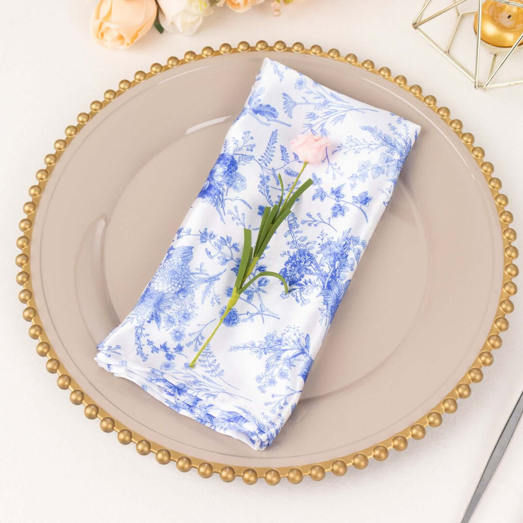 Cloth Napkins Set of 4 in Blue and White Floral Chinoiserie Print – Kate  McEnroe New York