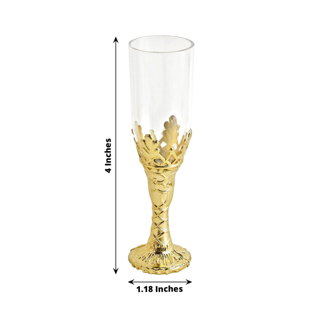 Glass Champagne Flutes - Gold Foil — White Confetti Box