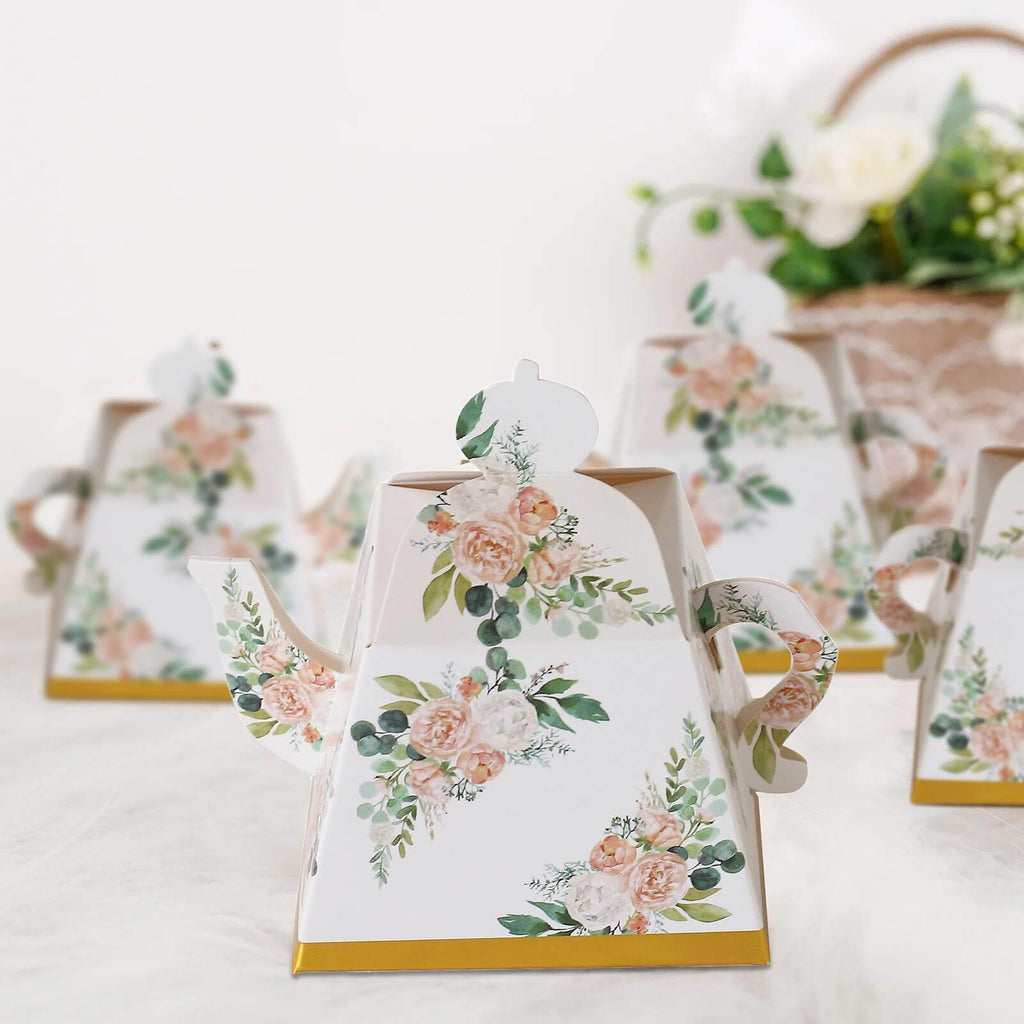 25 Pack  4 Dusty Rose Mini Teapot Favor Boxes