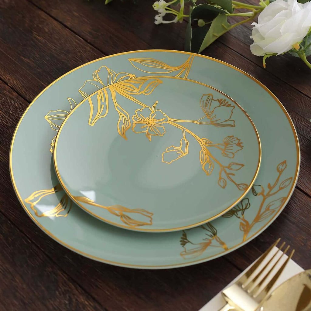 Green plastic plates best sale