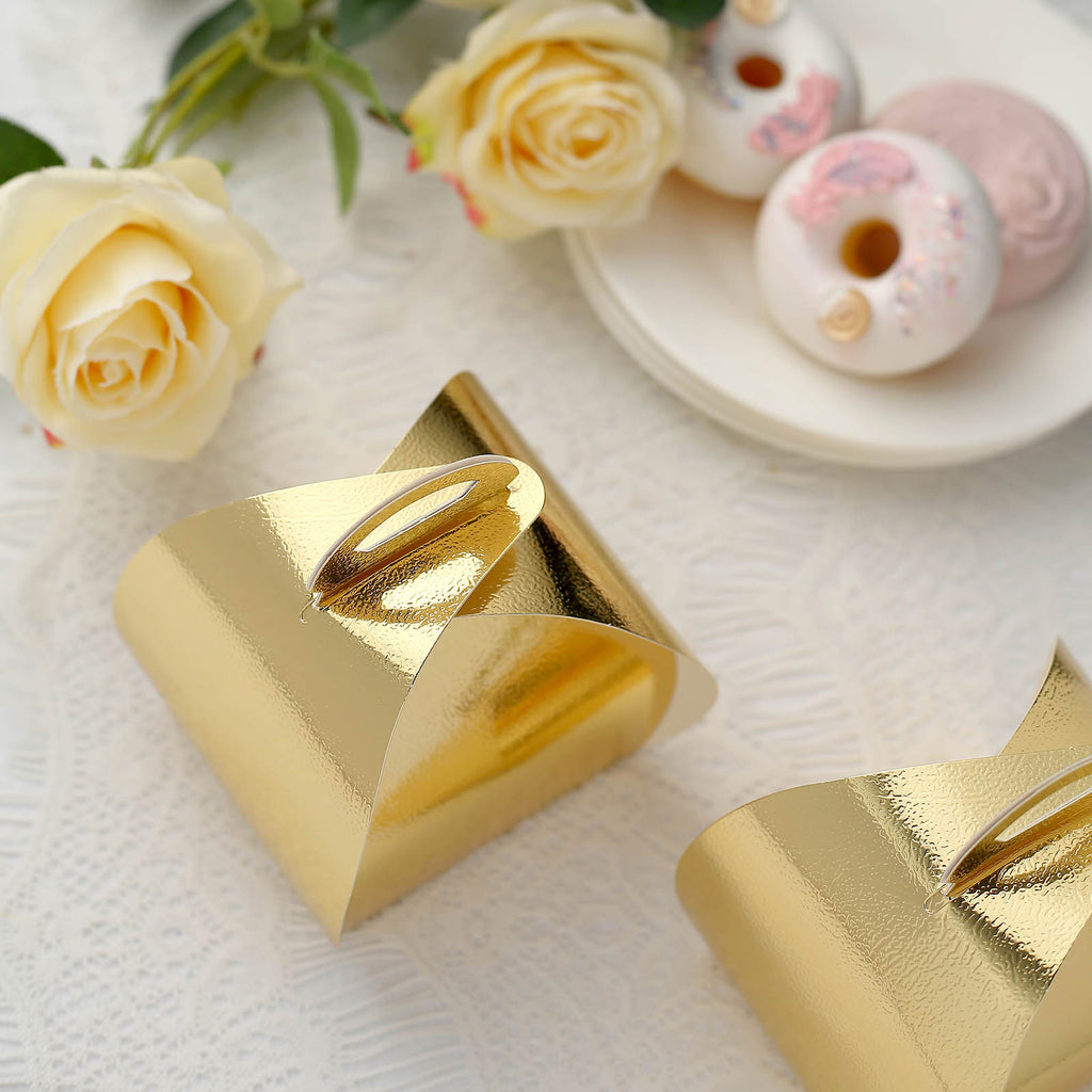 25-Pack Gold Cupcake Favor Gift Boxes