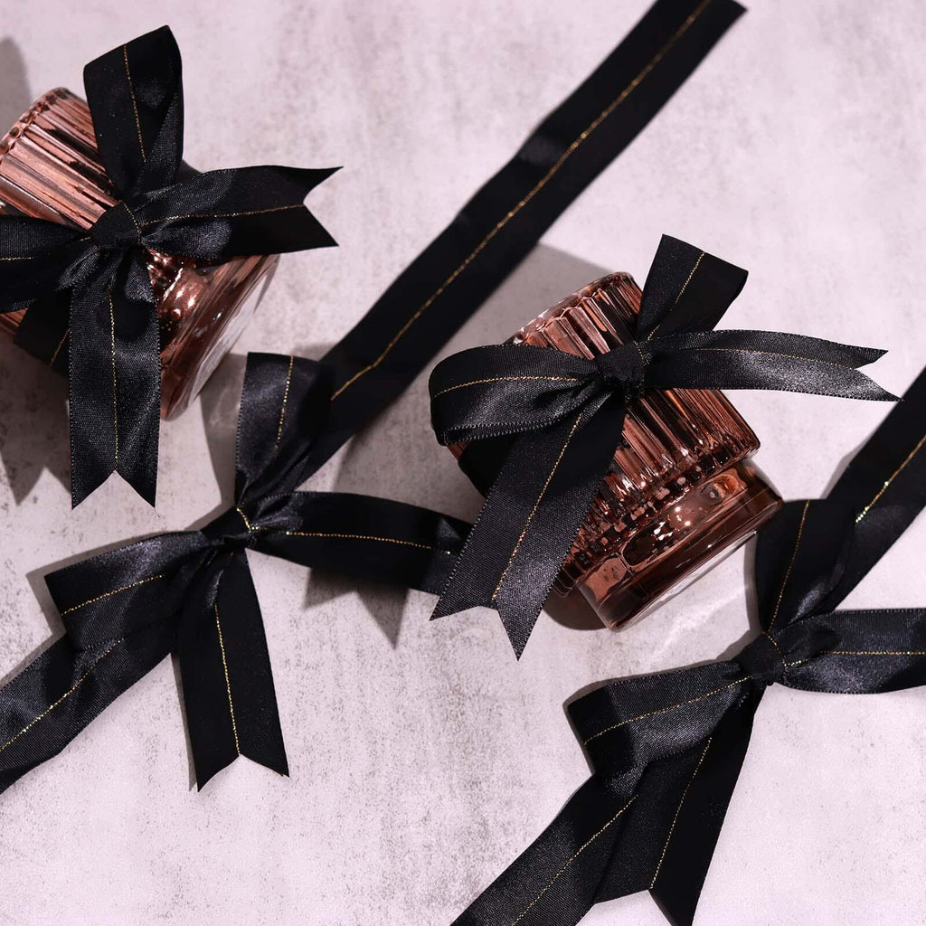 Black and deals gold gift bows