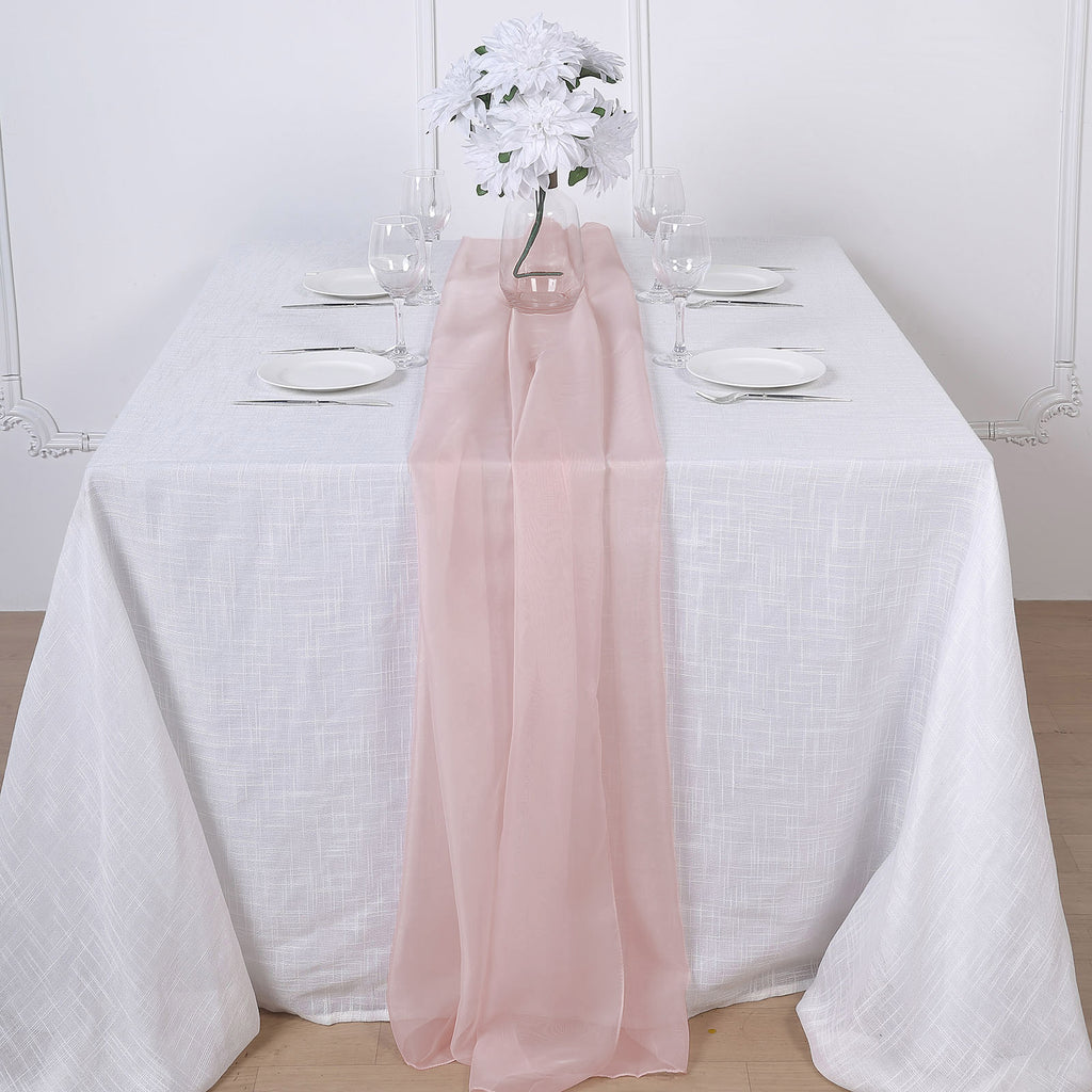 Blush Premium Chiffon Table Runner