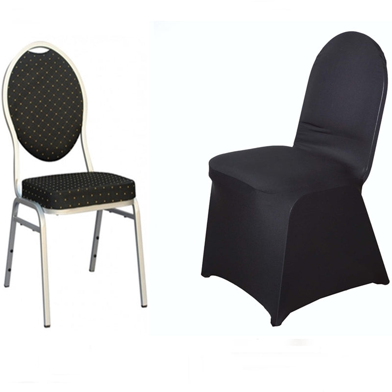BLACK Fitted 3 Way Open Arch Premium Spandex Folding CHAIR COVER Party  Events
