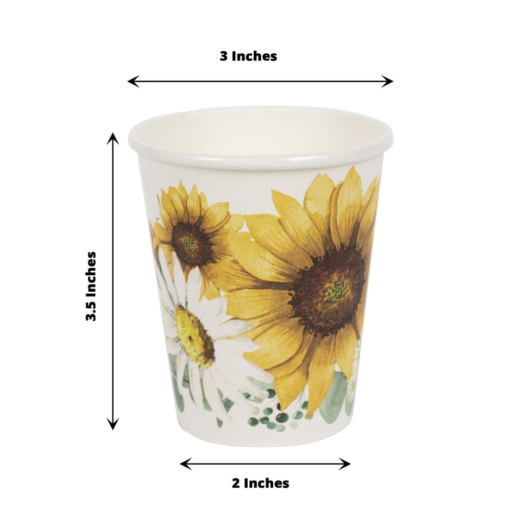 Sunflower Names Paper Cup, 8oz Paper Cup