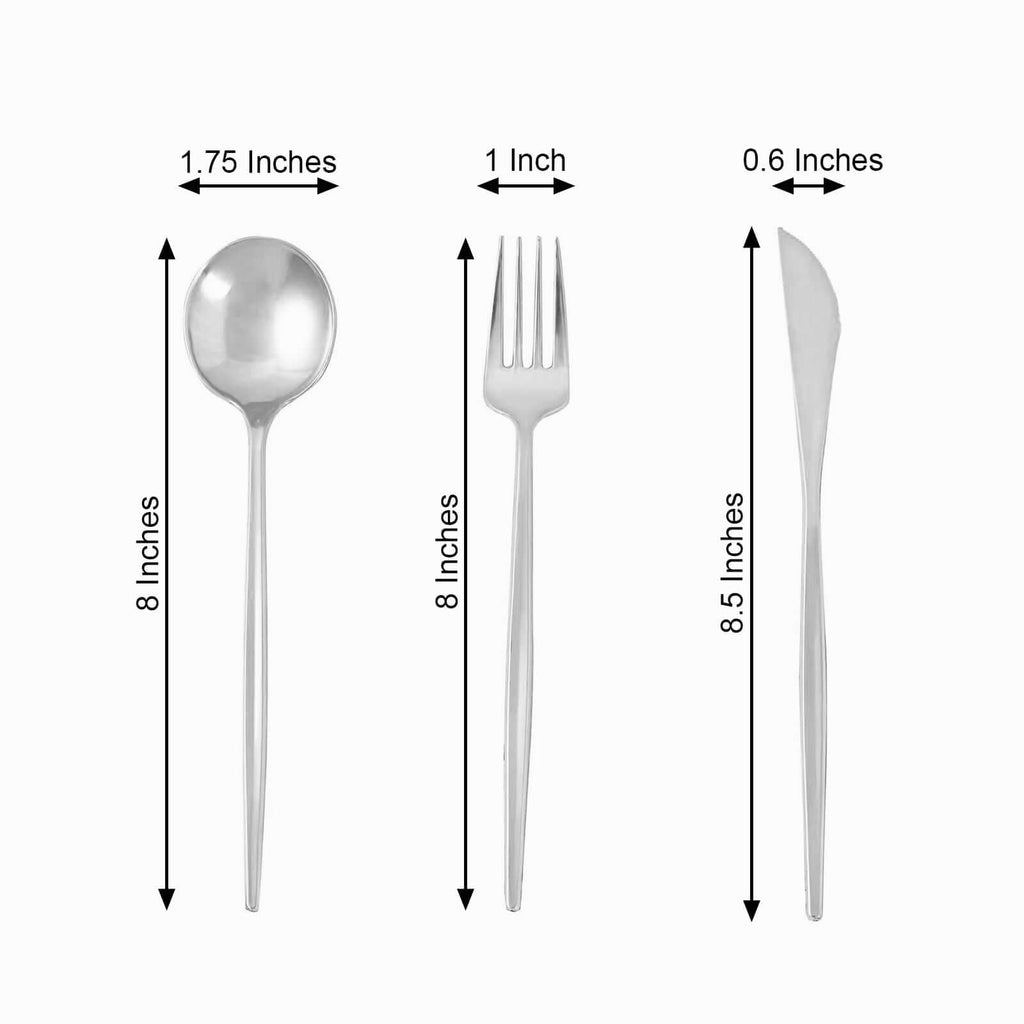 50 Pack Black Heavy Duty Plastic Utensil Set, Premium Disposable Sleek  Cutlery Flatware in 2023