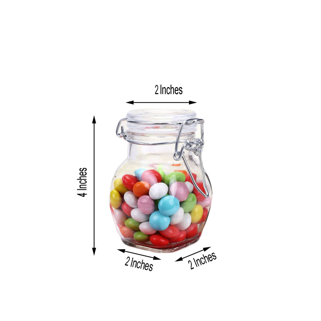 12 Pack, 4oz Clear Glass Hexagon Party Favor Candy Jars With Flip Lids in  2023