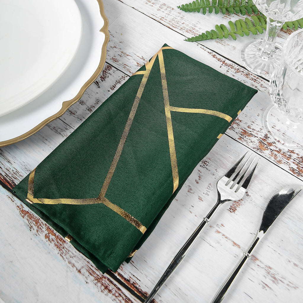 Efavormart 5 Pack Hunter Emerald Green Striped Satin Cloth Napkins,  Wrinkle-Free Reusable Dinner Napkins - 20x20 For Wedding Party Event  Banquet