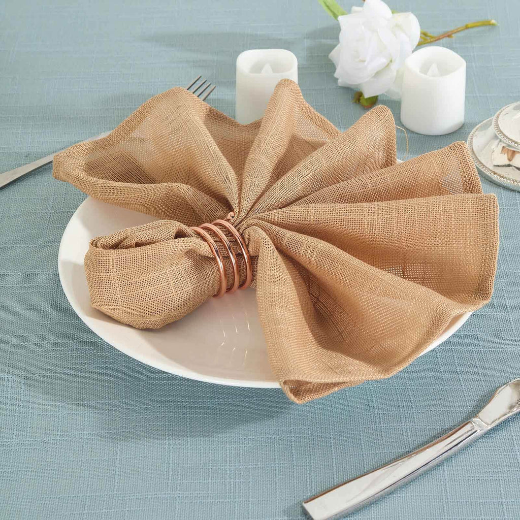 Taupe Linen Napkins - Wrinkle Resistant & Textured