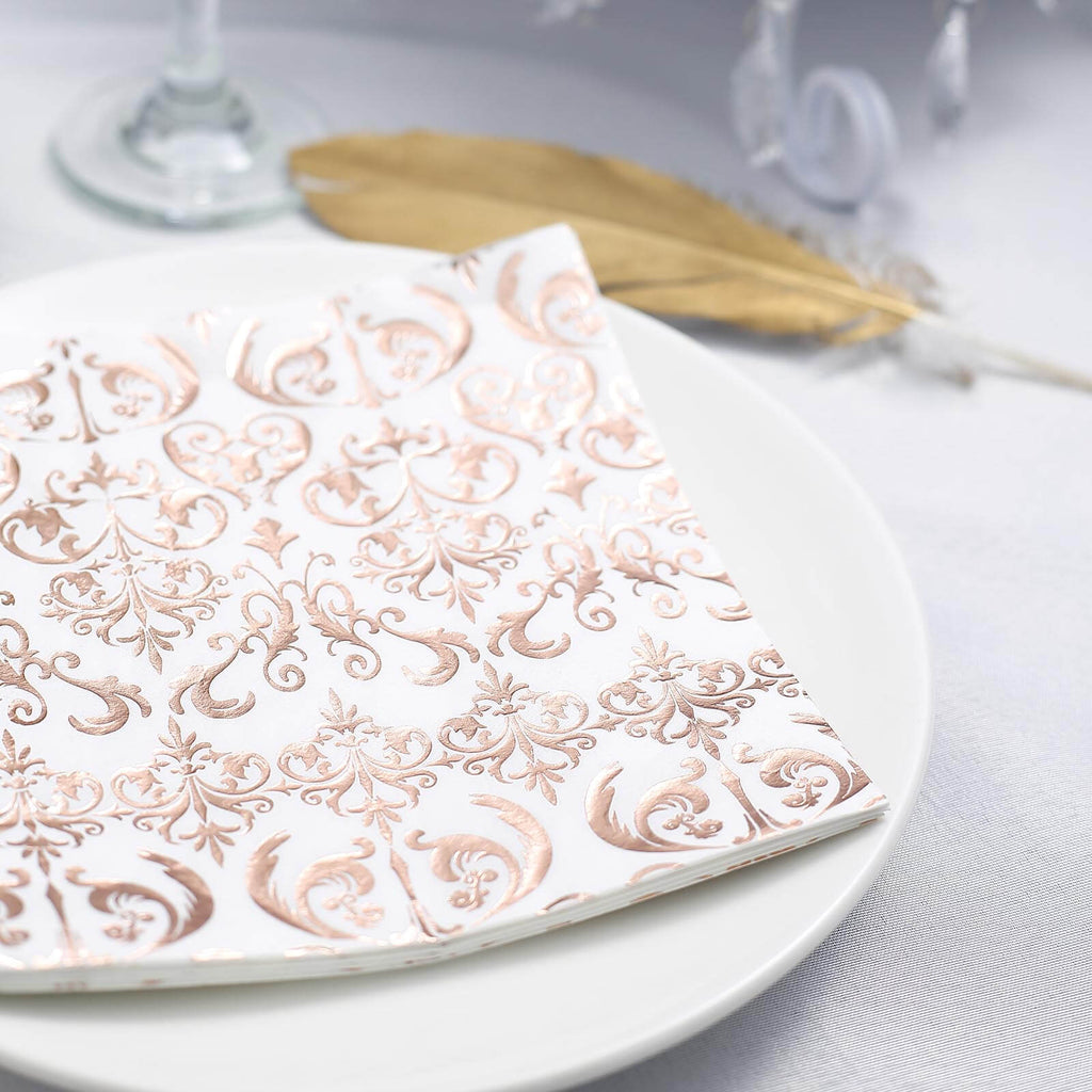 19x17 SimuLinen Signature Rose Design Dinner Napkin