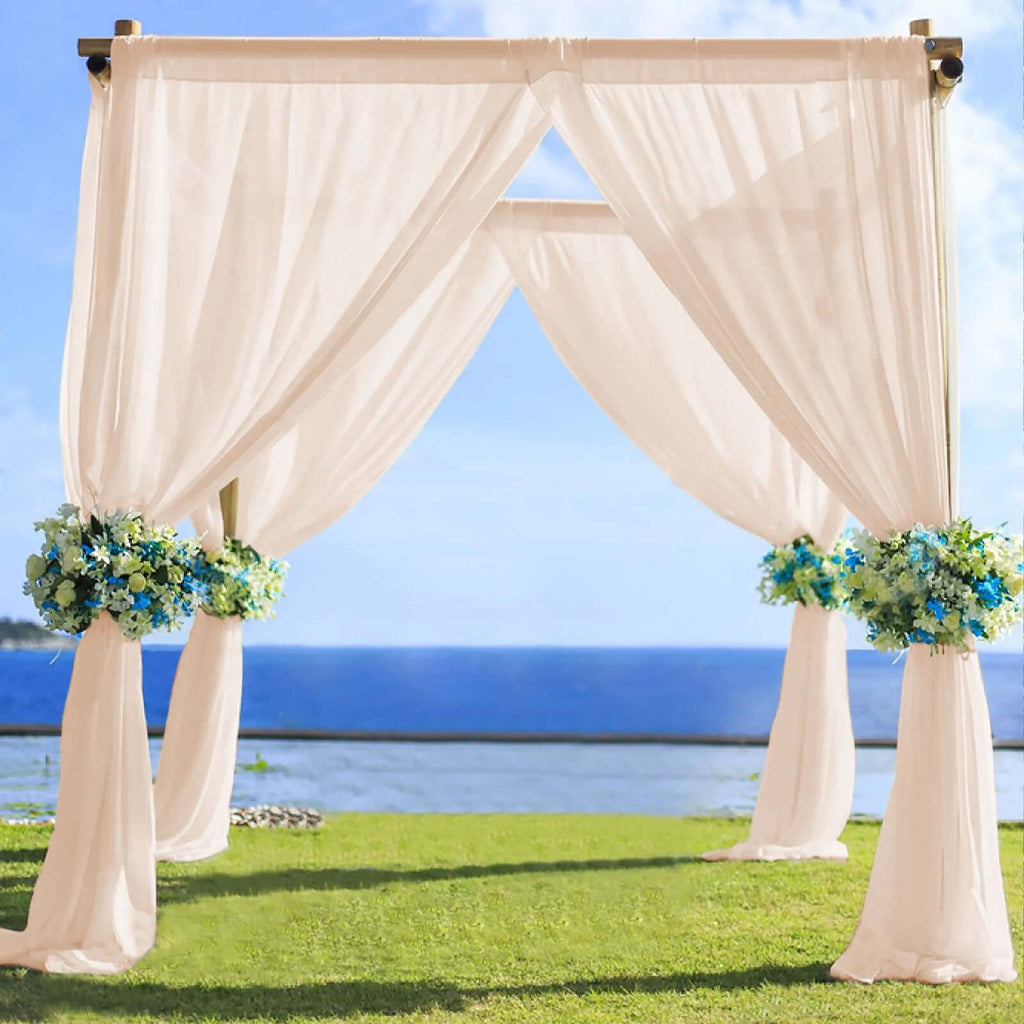 5ftx14ft Nude Chiffon Curtain Drape Panel Backdrop | eFavormart.com