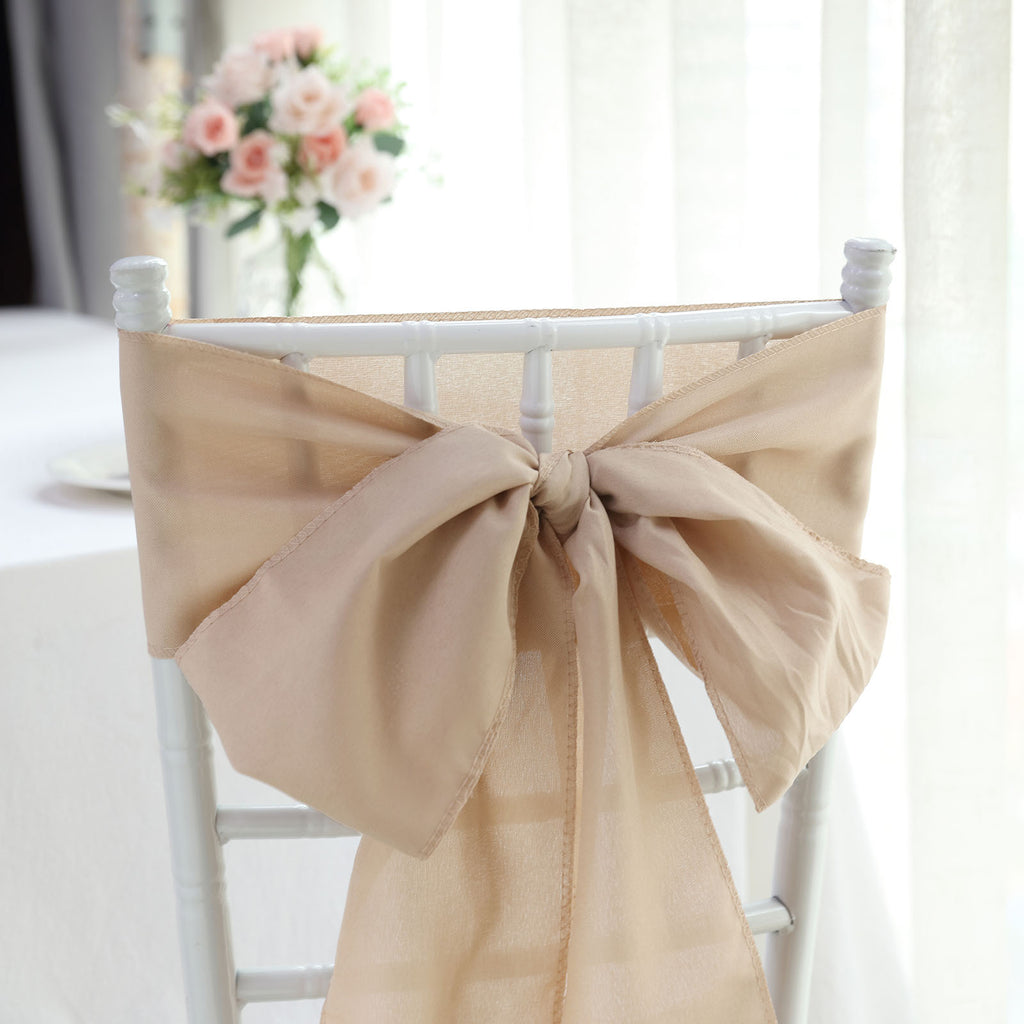 5 Pack Nude Polyester Chair Sashes 6x108