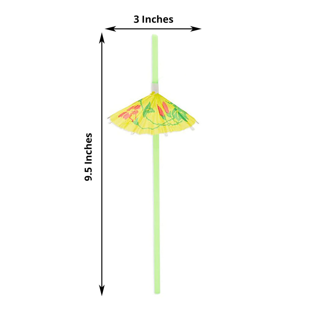 24 coloured fruit light-up umbrella straws Plastic drinking straws Unique  flexible drinking straws Party accessories