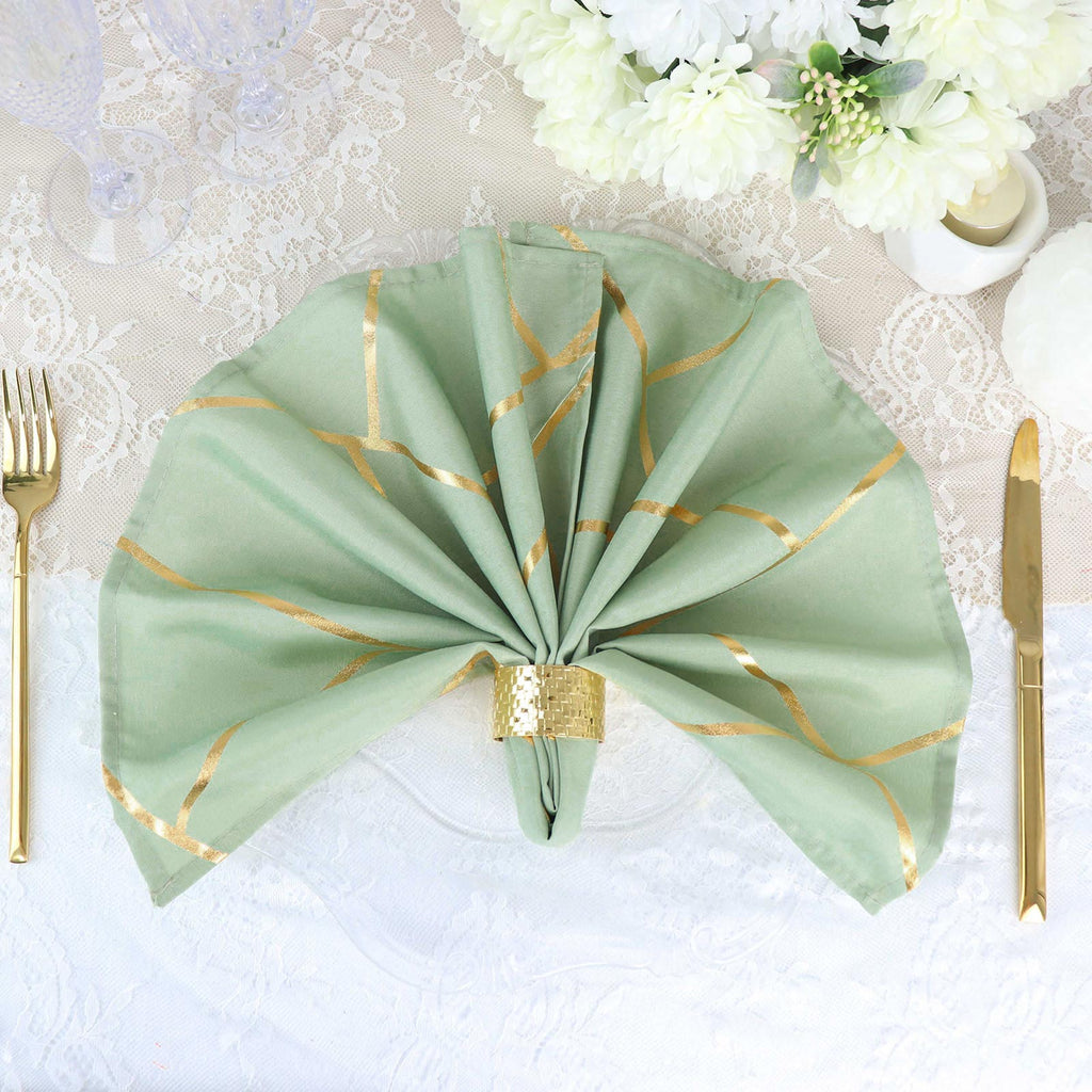 Sage Green Rustic Faux Jute Dinner Napkins