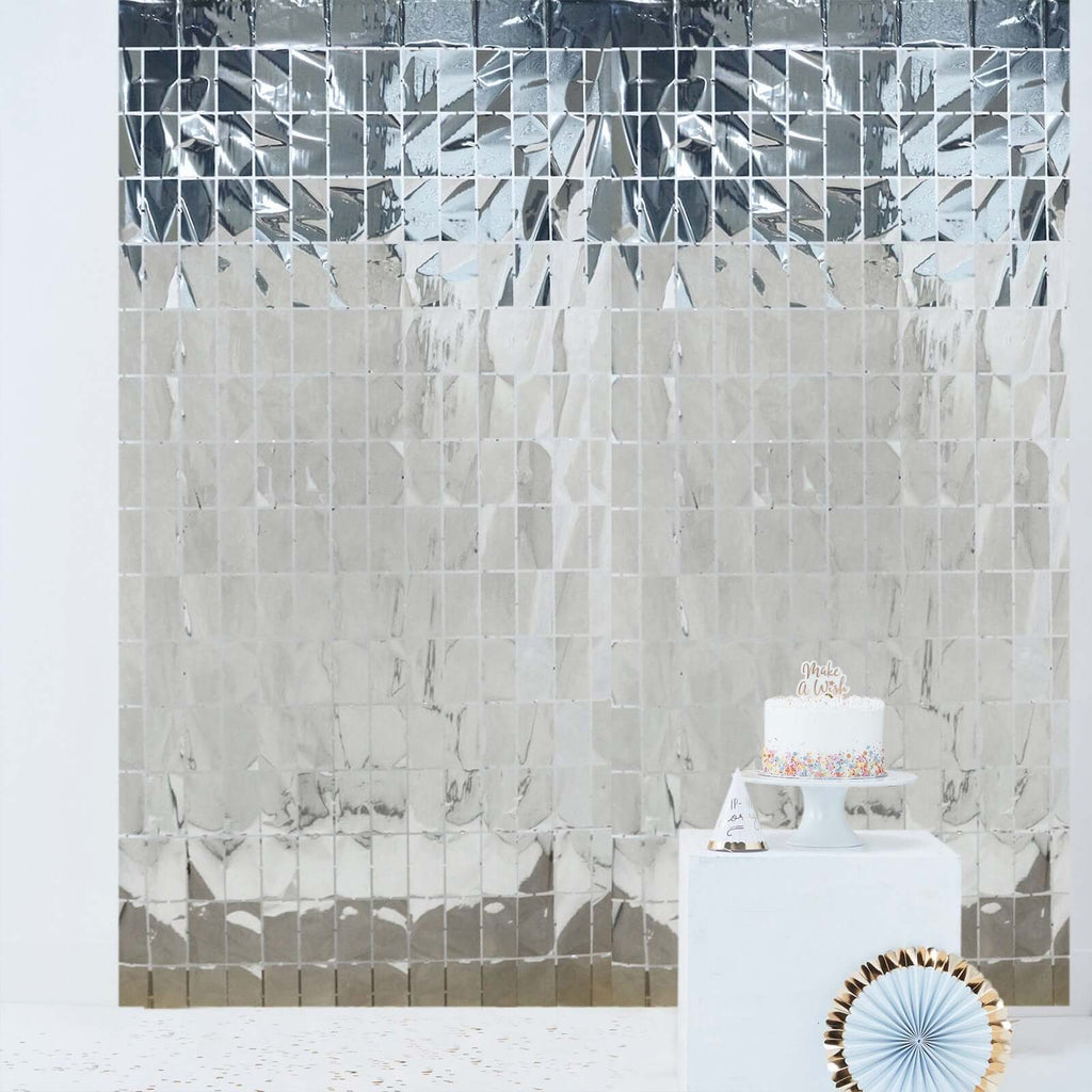 Sparkling Silver Metallic Foil Fringe Door Curtain