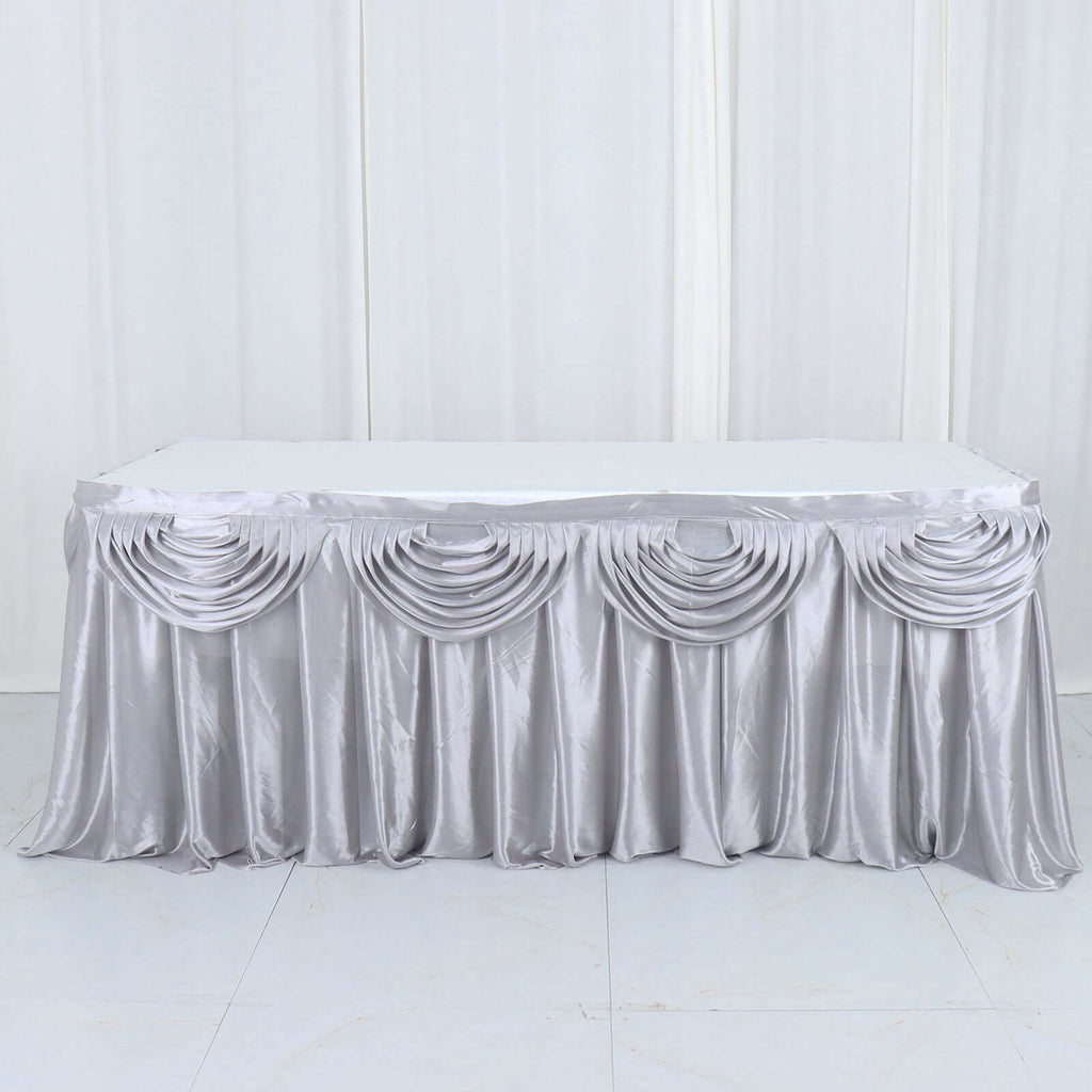 silver-pleated-satin-double-drape-table-skirt