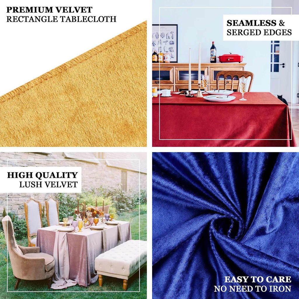 Velvet 90x156 Rectangular Tablecloth - Ivory– CV Linens