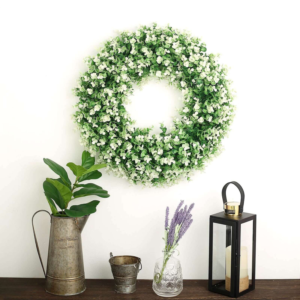 White Tip Artificial Genlisea Leaf Wreath