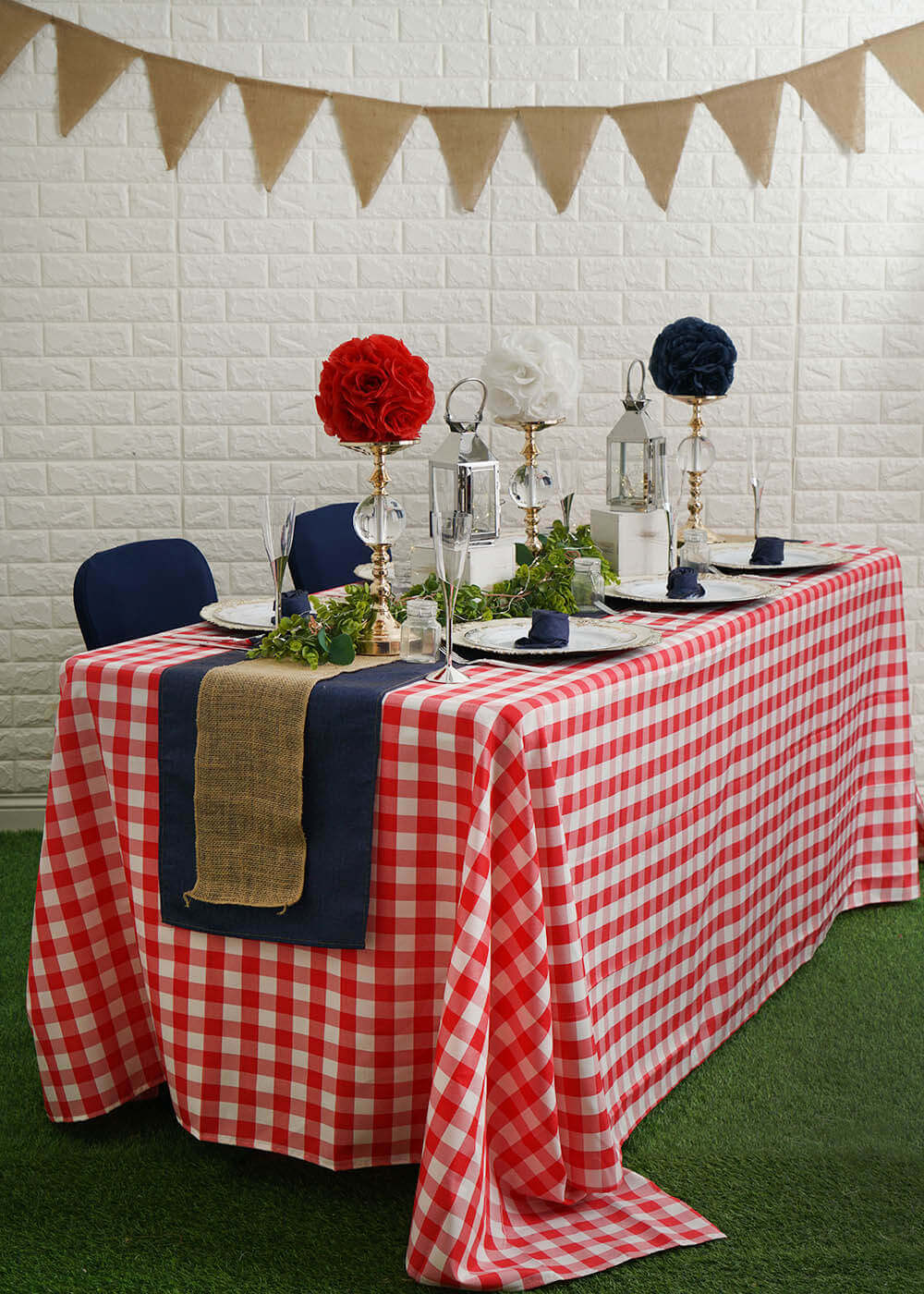 An All American Summer Backyard Picnic Table Set up