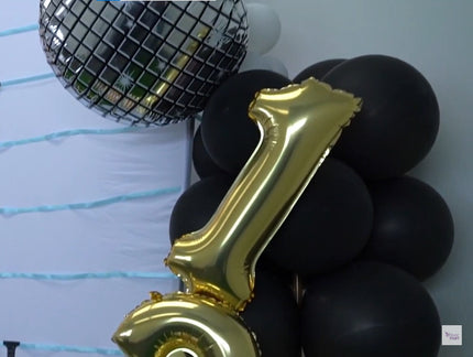 Balloons attached to a stand