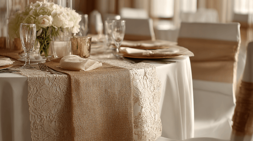 Stylish Tablecloth Layering on Wedding Tables