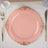 Set Of 10 Inch Dusty Rose Plastic Dinner Plates With Gold Leaf Embossed Design