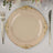 10 Inch Size Vintage Taupe Gold Leaf Embossed Rim Hard Plastic Plates
