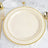 Pack Of 10 Ivory With Tres Chic Gold Rim Plastic Dinner Plates 10 Inch Disposable