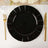 10 Pack | 11 Black Plastic Party Plates With Gold Ruffled Rim, Round Disposable Dinner Plates