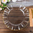 10 Pack | 11 Clear Plastic Party Plates With Gold Ruffled Rim, Round Disposable Dinner Plates