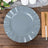 10 Pack | 11 Dusty Blue Plastic Party Plates With Gold Ruffled Rim, Round Disposable Dinner Plates