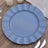10 Pack | 11 Ocean Blue Plastic Party Plates With Gold Ruffled Rim, Round Disposable Dinner Plates