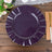 10 Pack | 11 Purple Plastic Party Plates With Gold Ruffled Rim, Round Disposable Dinner Plates