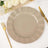 10 Pack | 11 Taupe Plastic Party Plates With Gold Ruffled Rim, Round Disposable Dinner Plates