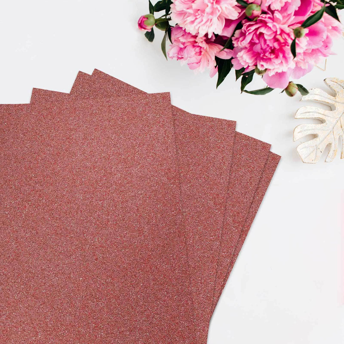 10 Pack Rose Gold Foam Self Adhesive Glitter Sheets 12 Inch x 10 Inch 