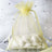10 Pack | 4inches Yellow Organza Drawstring Wedding Party Favor Gift Bags