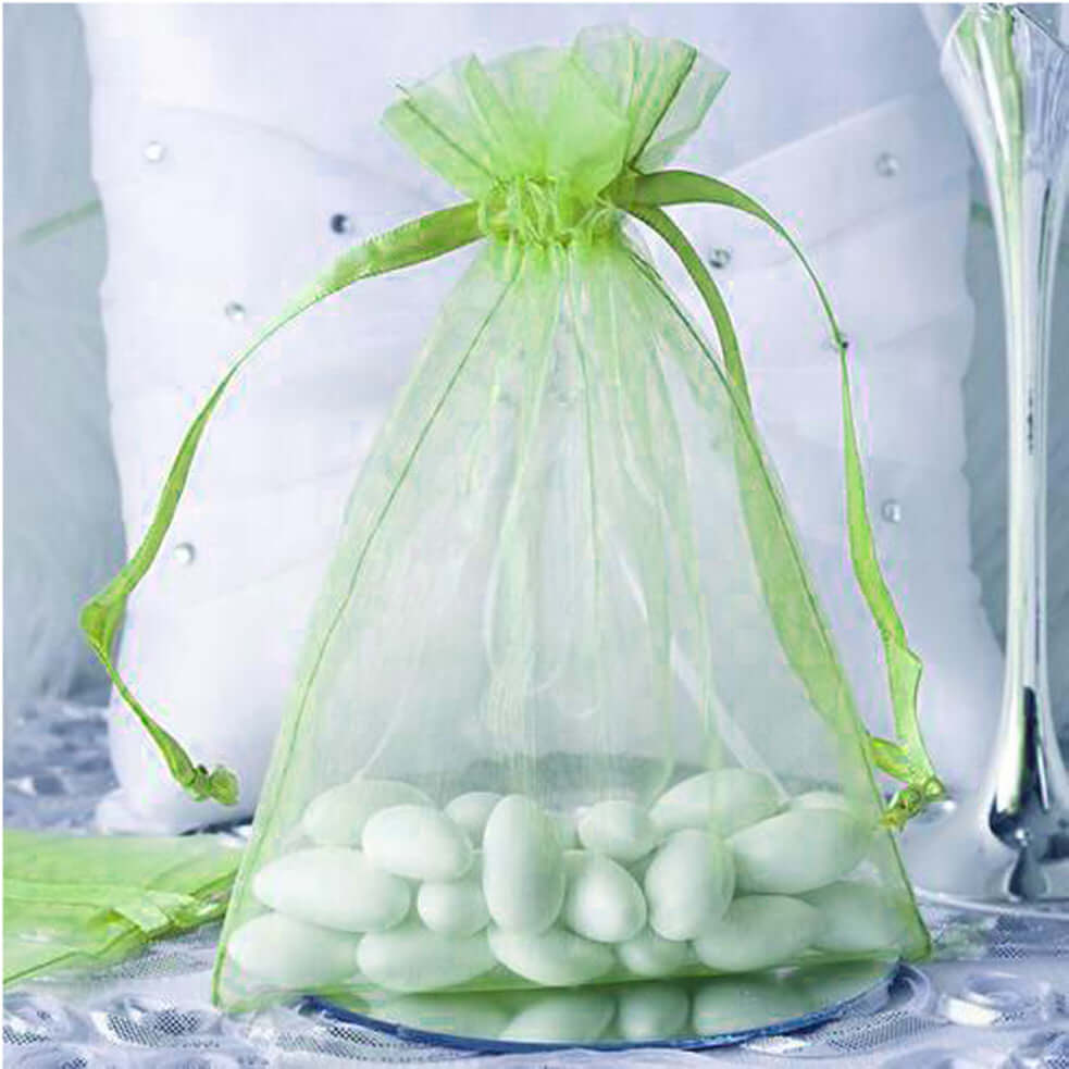 10 Pack | 5x7inch Mint Organza Drawstring Wedding Party Favor Gift Bags