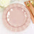 Gold Ruffled Rim Design 6 Inch Hard Plastic Blush and Rose Gold Dessert Plates 10 Pack