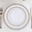 White Plastic 6 Inch Disposable Dessert Plates With Tres Chic Gold Rim Pack Of 10