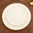 10 Pack Ivory / Gold Flair Rim Plastic Dessert Appetizer Plates, Round Disposable Salad Plates 7.5"