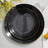 10-Pack Plastic Round Dessert Plates 8" Black with Gold Rim - Glossy Disposable Appetizer Salad Plates